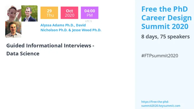 Free the PhD Career Design Summit 2020 panel card