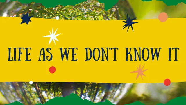 Life As We Don&rsquo;t Know It exhibition title artwork