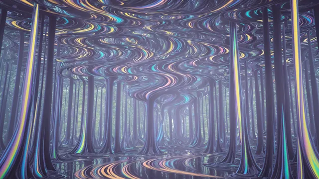 Iridescent abstract forest artwork from the Cross Labs blog post